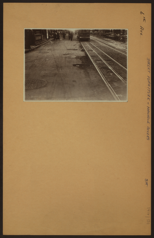  6th Avenue.],Street furniture - Manhole covers., Digital ID 733288f , New York Public Library