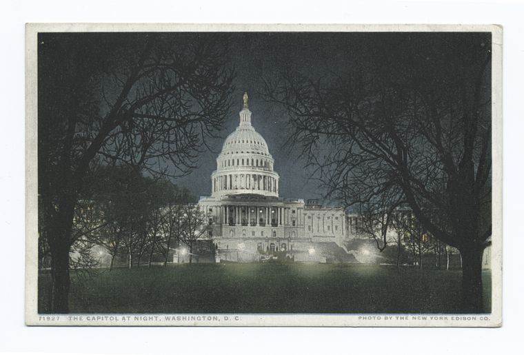 The Capitol at Night, Washington, D. C., Digital ID 74389, New York Public Library