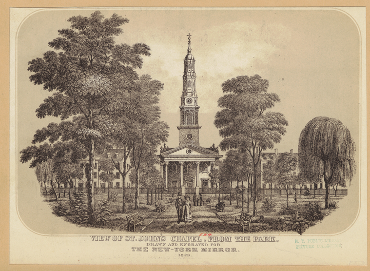 View Of St. John'S Chapel, From The Park., Digital ID 801019, New York Public Library