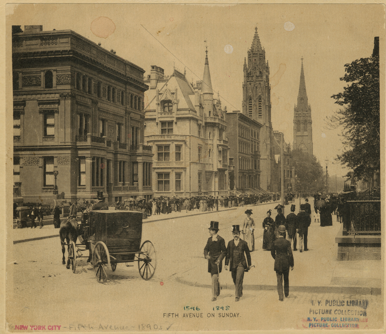 Fifth Avenue On Sunday.,5th Avenue on Sunday., Digital ID 801628, New York Public Library