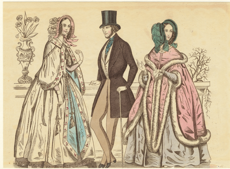 [Women And A Man Standing Outdoors, United States, 1842.], Digital ID 802198, New York Public Library