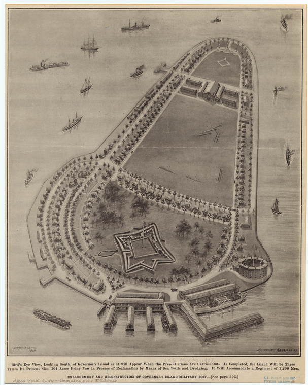 Enlargement And Reconstruction Of Governor'S Island Military Post., Digital ID 804990, New York Public Library