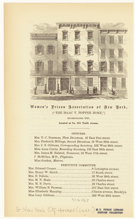 Women'S Prison Association Of New York, "The Isaac T. Hopper Home," Incorporated 1845., Digital ID 805072, New York Public Library