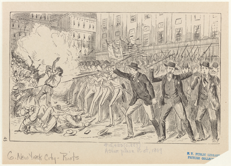 Astor Place Riot, 1849., Digital ID 809559, New York Public Library