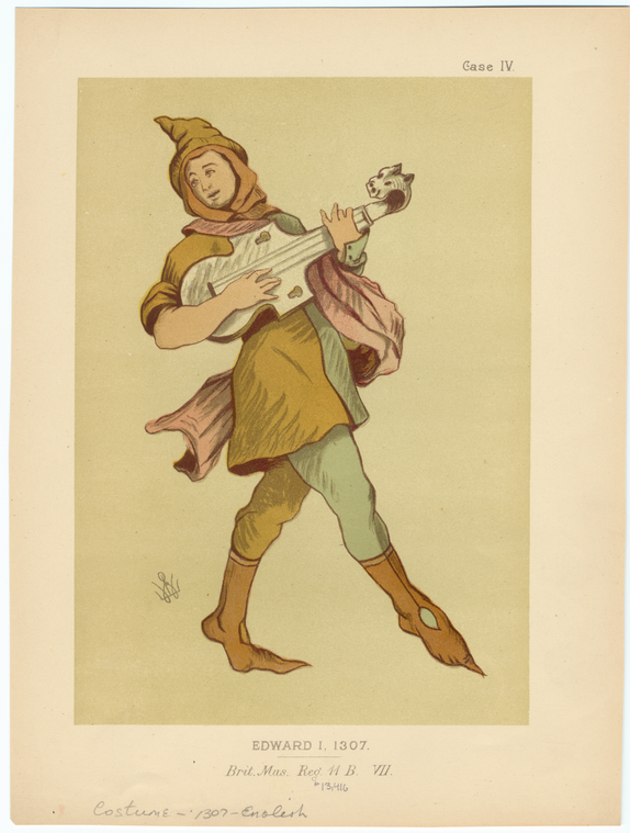 [Musician With Stringed Instrument, England, 14th Century.], Digital ID 810488, New York Public Library