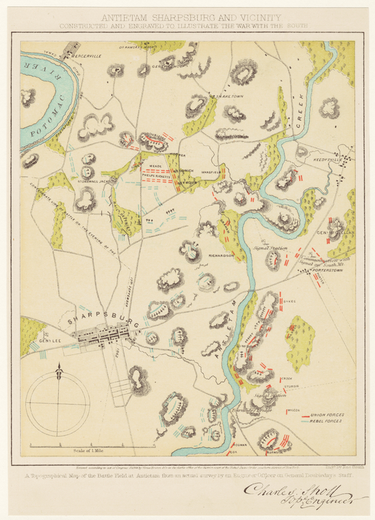 Antietam Sharpsburg And Vicinity Constructed And Engraved To Illustrate The War With The South., Digital ID 813206, New York Public Library