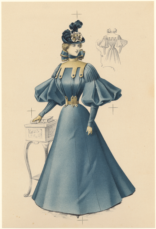 [Woman In Blue Dress, United States, 1890s.], Digital ID 815795, New York Public Library