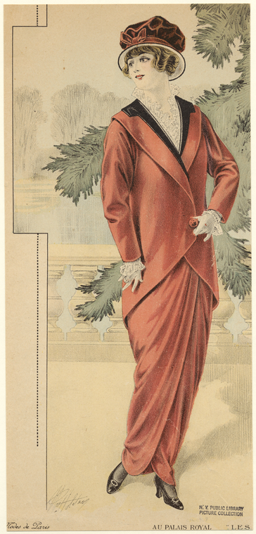 [Woman In Red Dress, Paris, France, 1910s.], Digital ID 816895, New York Public Library