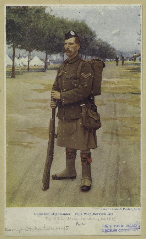 Cameron Highlander, Full War Service Kit., Digital ID 830985, New York Public Library