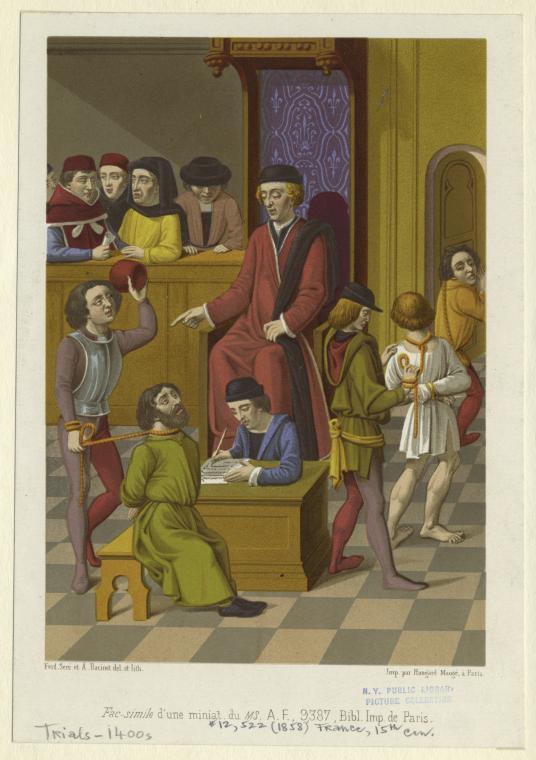 [Judge Presiding Over A Court, France, 15th Century.], Digital ID 834256, New York Public Library