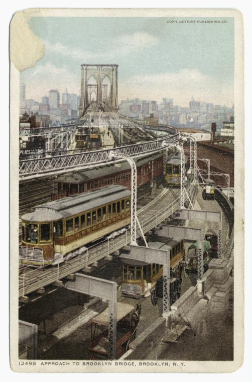 Approach to Brooklyn Bridge, Brooklyn, N. Y., Digital ID 836127, New York Public Library