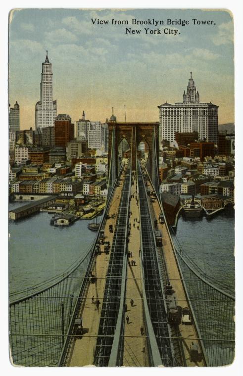 View from Brooklyn Bridge Tower, New York City, Digital ID 836237, New York Public Library