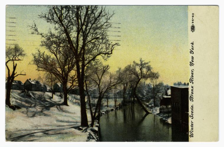 Winter scene, Bronx River, New York, Digital ID 836327, New York Public Library