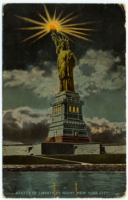 Statue of Liberty by night, New York City., Digital ID 836991, New York Public Library