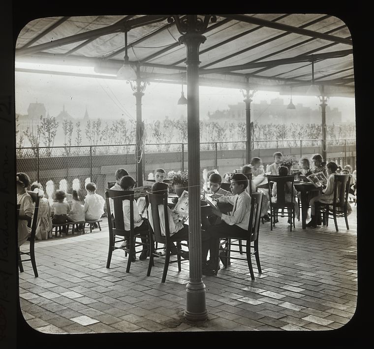  Roof reading room," 1910, Digital ID 94640, New York Public Library