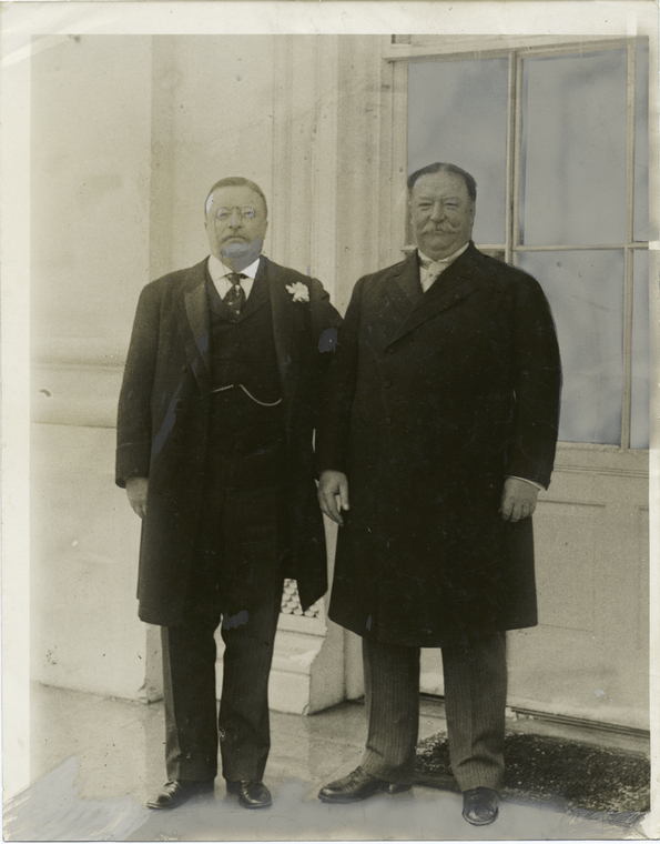 Taft and Roosevelt at Taft's inauguration, March 4, 1909., Digital ID 98849, New York Public Library