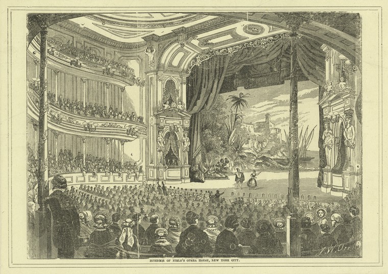 Interior of Niblo's Opera House, New York City / J.W. Orr, Digital ID EM11616, New York Public Library