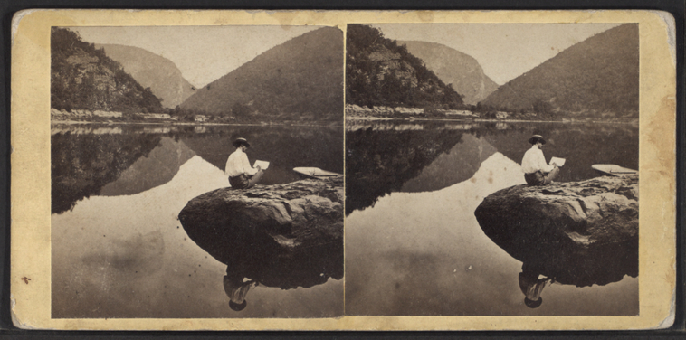 The Gap, from the bed of the river.,Scenery in the region of the Delaware Water Gap, Pennsylvania., Digital ID G91F331_002F, New York Public Library