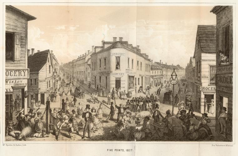 Five Points, 1827., Digital ID nypl_grd_415, New York Public Library