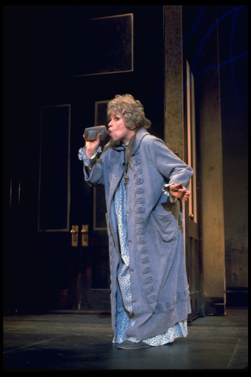  swope_210845 Actress Dorothy Loudon as Miss Hannigan in a scene from the Broadway production of the musical "Annie." (1977)