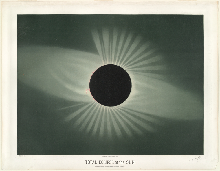 Total eclipse of the sun. Observed July 29, 1878, at Creston, Wyoming Territory., Digital ID trouvelot_003, New York Public Library