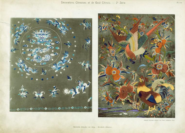 Toiles imprimées, milieu du XVIIIe siècle, dessin rouge, Musée des Art  Décoratifs. - NYPL Digital Collections