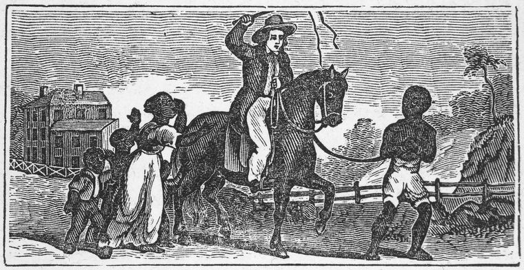 A white man whipping a black man tied to the trunk of a tree - NYPL Digital  Collections