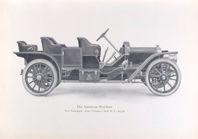 The American Wayfarer; Five passenger; Four cylinder, 50-60 h. p., $ 3,750.  - NYPL Digital Collections