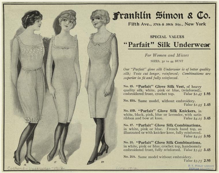 Parfait silk underwear for women and misses sizes, 32 to 44 bust - NYPL  Digital Collections