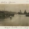 Postcard of adults being baptized in the Ohio River in Louisville, Kentucky.