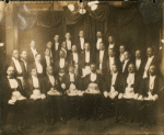 Harry A. Williamson (second from left, seated) and 28 members of the Carthaginian Lodge no. 47 (Prince Hall)