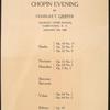 Program of Chopin music played by Griffes at the Hackley Upper School, Tarrytown, N.Y.