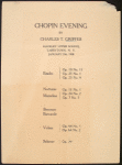 Program of Chopin music played by Griffes at the Hackley Upper School, Tarrytown, N.Y.