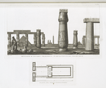 Riunione di diversi frammenti d'architettura Egiziana; Pianta del tempio d'Apollinopoli.