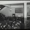 96th Street, Adult room, 1923, showing people at desk, and stairway filled with people
