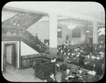 96th Street, Adult room, 1923, "showing section used for reading public" and the stairway thronged with people