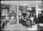 115th Street, librarian at desk, windows opened and awnings down, beyond, "Main room".