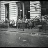 Rivington Street, children lined up outside branch