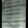 Seward Park interior views, Directory sign, "Taken by Mr. Adam's order, March 1915"