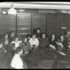 Seward Park, woman sitting and reading to others, Women's Club