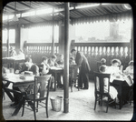 Seward Park, readers on roof reading room