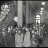 Seward Park, children waiting to get up stairs to Children's room, 3:30-4:30 p.m.