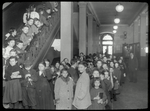 Seward Park, children waiting to get up stairs to Children's room, 3:30-4:30 p.m.