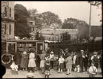 Stapleton, Exchange Book Wagon, showing children lined up