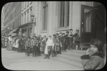 Tompkins Square, waiting their turn to enter the library. The children's room is already full, 3.30 P.M