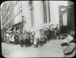 Tompkins Square, waiting their turn to enter the library. The children's room is already full, 3.30 P.M
