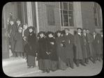 Tremont, exterior, readers waiting to get into branch