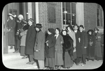 Tremont, exterior, readers waiting to get into branch