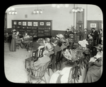 Webster: Interior views, Man plays piano to accompany woman singing at a "Slavia" (Bohemian Club) Meeting