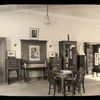 Webster: Inrerior views Czech Library entrance, showing reading tables, exhibit cases